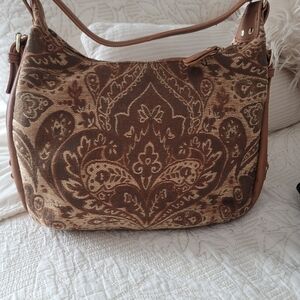 Chic Brown Patterned Shoulder Bag